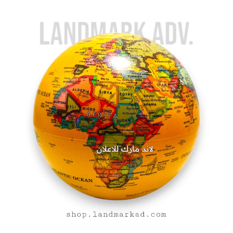 Yellow Realistic Animated world globe for decor with led light