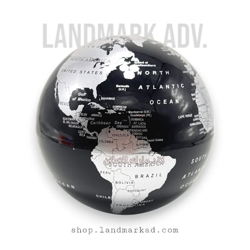 Black Animated world globe for decor with led light