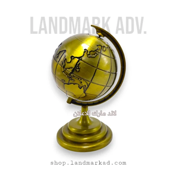 Golden Metal World Globe for office decor 12 cm