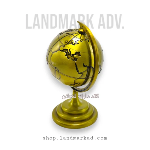 Golden Metal World Globe for office decor 12 cm