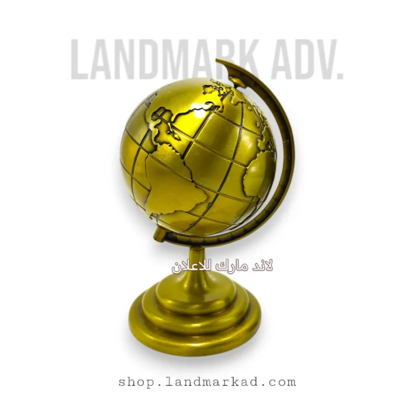 Golden Metal World Globe for office decor 12 cm