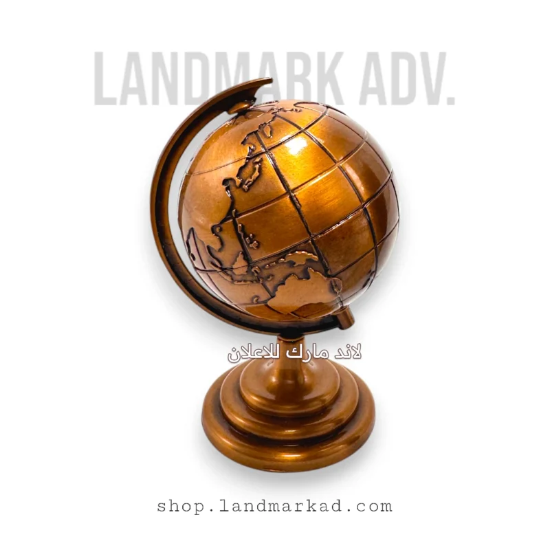 Bronze Metal World Globe for office decor 17 cm