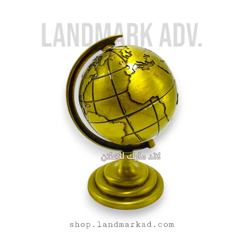 Golden Metal World Globe for office decor 17 cm