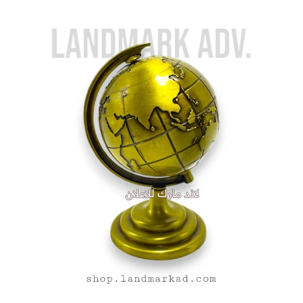 Golden Metal World Globe for office decor 17 cm