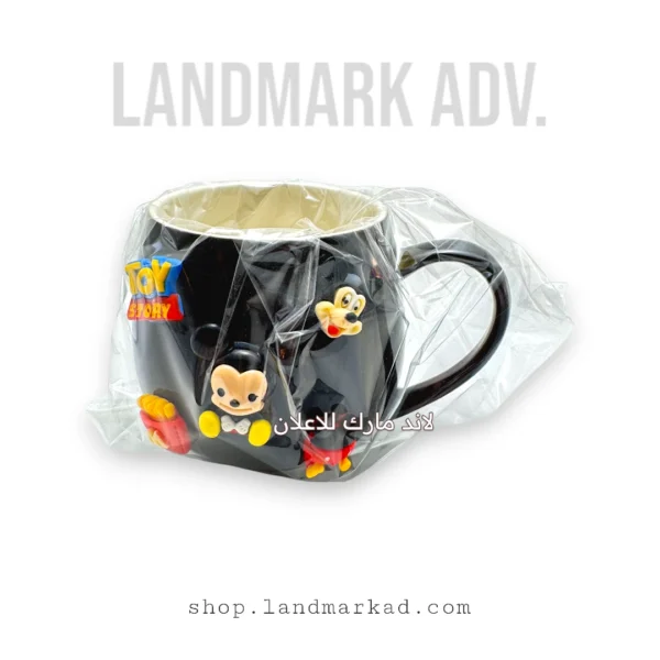 3D Mickey coffe mug Ceramic Black