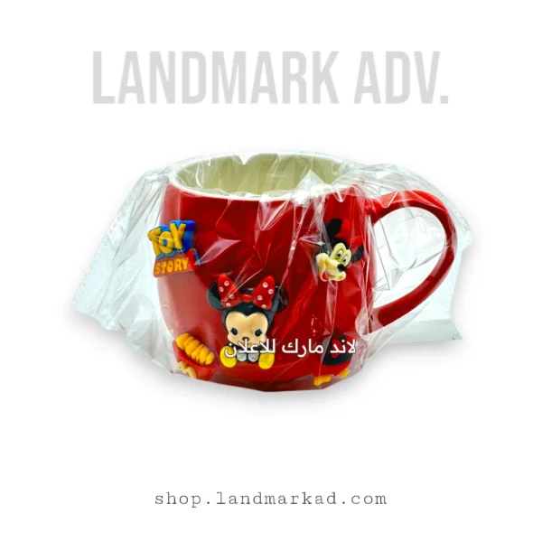 3D Mickey coffe mug Ceramic Red