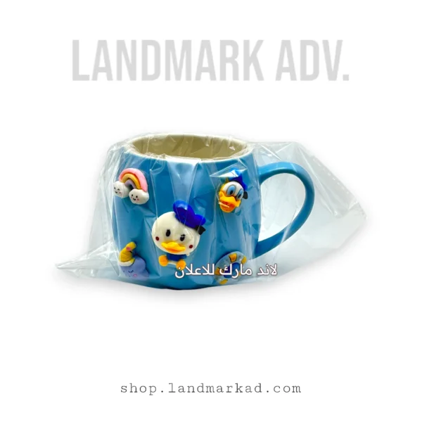 3D Donald Duck coffe Mug Blue Ceramic