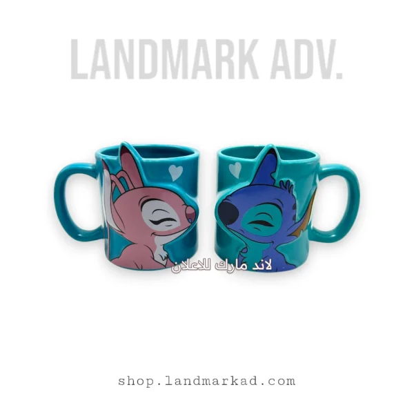 3D Stitch & Angel coffee mug