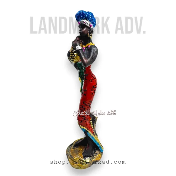 African Girl Desk Figurine 14cm – مجسم فتاة افريقية 14 سم هدية للمكتب